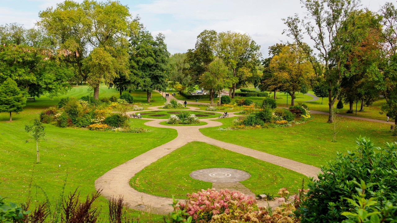 Peel park Salford. Beautiful garden park.